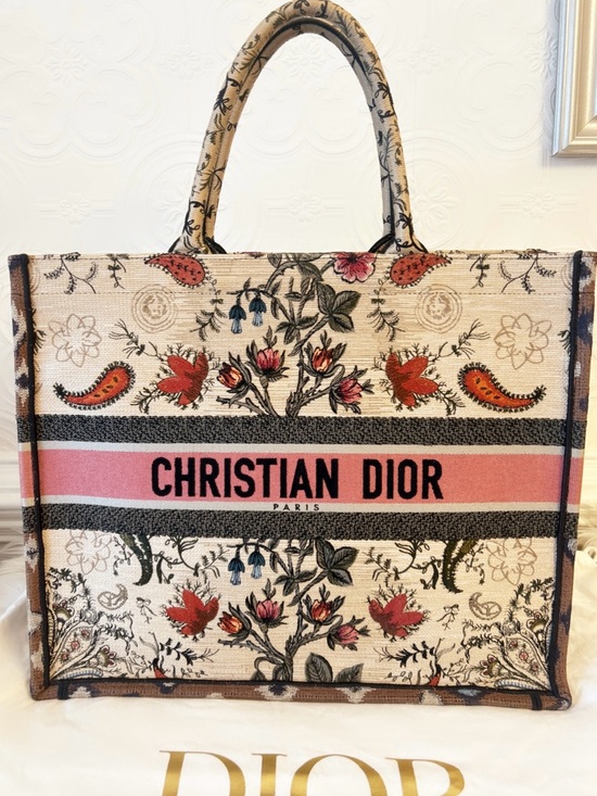 Dior Handbags - Dior Jacquard Embroidered Book Tote, Large, with dust bag & insert